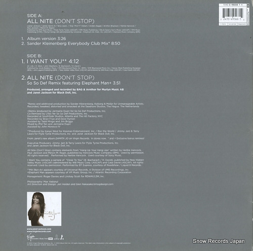 JACKSON, JANET all nite(don't stop) VUST292 - back cover