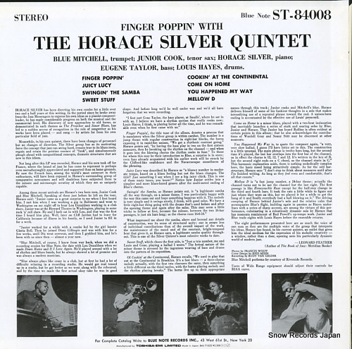 SILVER, HORACE finger poppin' with the horace silver quintet BNJ71022