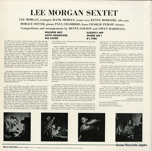 MORGAN, LEE lee morgan sextet LNJ-70113