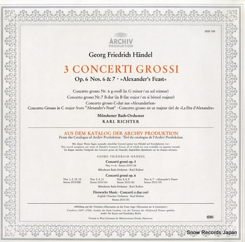 롦ҥ handel; 3 concerti grossi op.6 nos.6 & 7 2533159