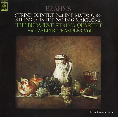 BUDAPEST STRING QUARTET, THE / WALTER TRAMPLER brahms; stromg qiomtet no.1 and no.2 23AC639