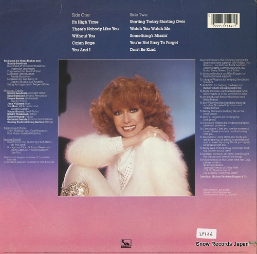 WEST, DOTTIE high times LT-51114 - back cover