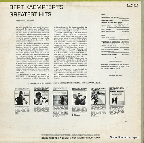 KAEMPFERT, BERT bert kaempfert's greatest hits DL74810