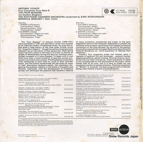 MUNCHINGER, KARL vivaldi; the four seasons ECS506