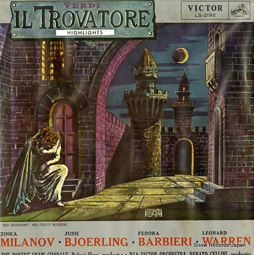 CELLINI, RENATO verdi; il trovatore (highlights) LS-2192 - front cover