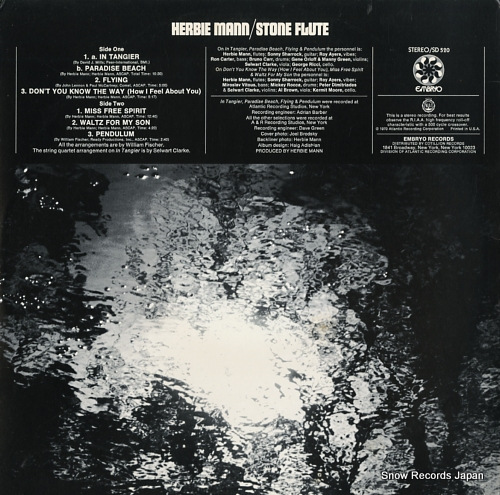 MANN, HERBIE stone flute SD520