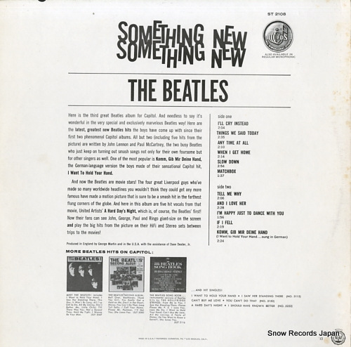 BEATLES, THE something new ST2108 - back cover