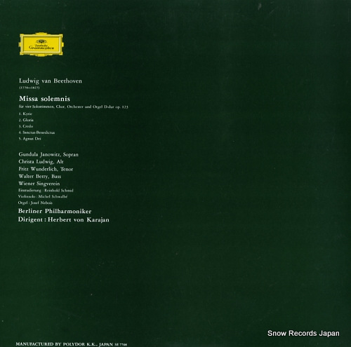 KARAJAN, HERBERT VON beethoven; missa solemnis MG8185/6