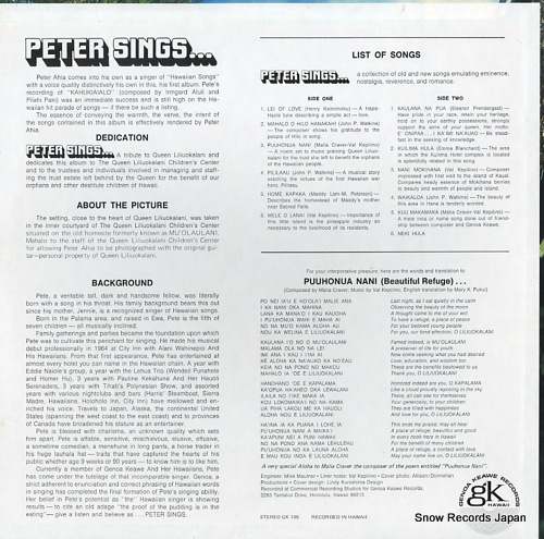 AHIA, PETER peter sings GK105