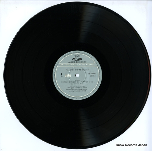 ETIENNE, FRANCOIS mozart; clarinet concerto in a major / clarinet quintet in a major GR-70098