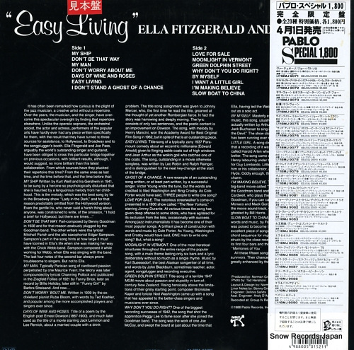 FITZGERALD, ELLA, AND JOE PASS easy living 28MJ3562