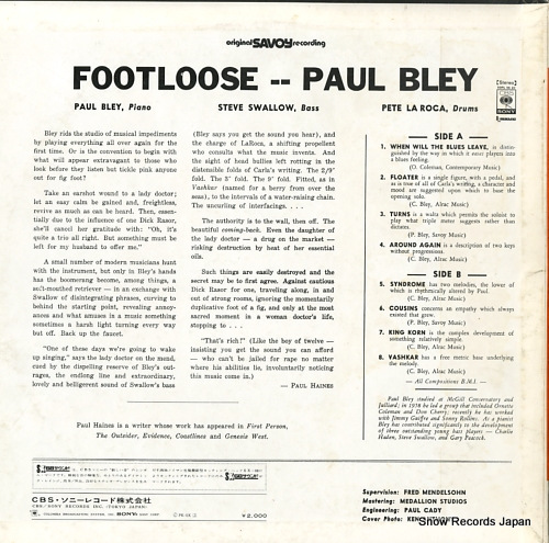 BLEY, PAUL footloose SOPL55SY