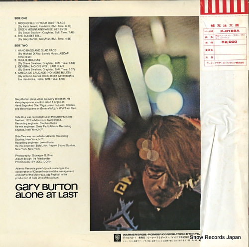 BURTON, GARY alone at last P-8188A