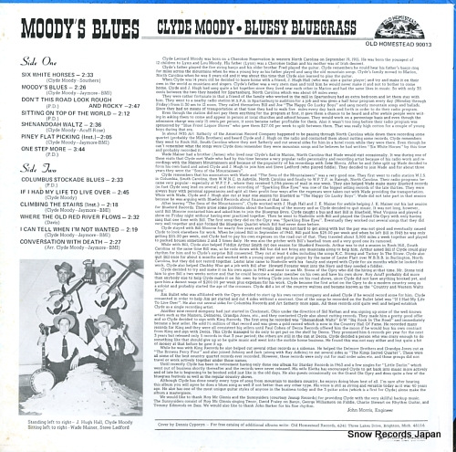 MOODY, CLYDE moody's blues / bluesy bluegrass OHS90013