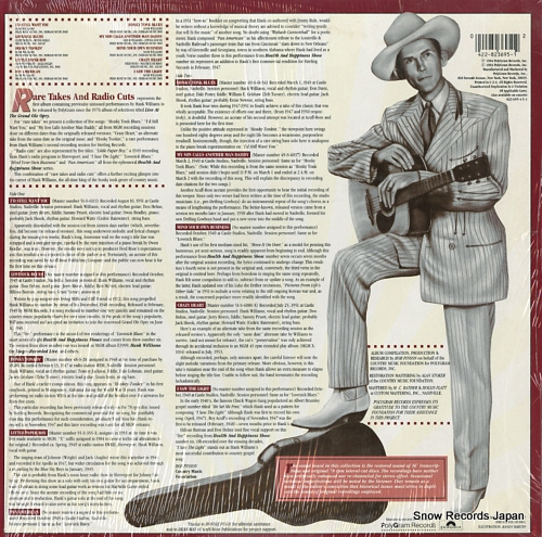 WILLIAMS, HANK rare takes & radio cuts 823695-1Y1