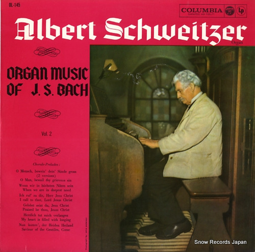 SCHWEITZER, ALBERT organ music of j.s. bach vol.2 OL-145