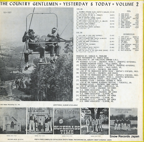 COUNTRY GENTLEMEN, THE yesterday & today volume2 SLP-1527 - back cover