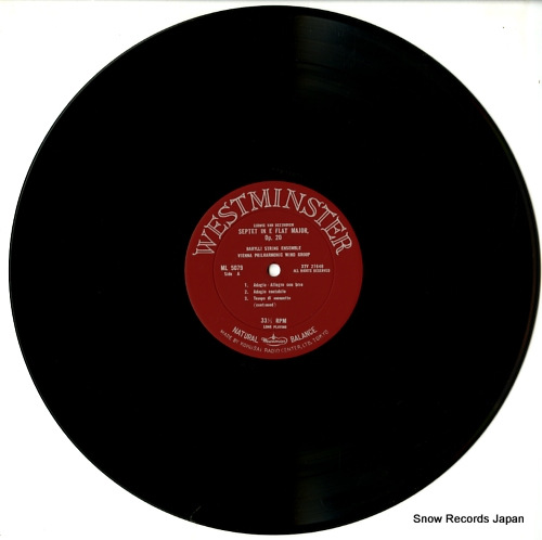 BARYLLI STRING ENSEMBLE / VIENNA PHILHARMONIC WIND GROUP beethoven; septet in e flat op.20 ML5079