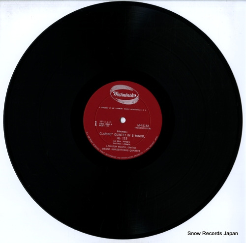 WLACH, LEOPOLD brahms; clarinet quintet in b minor op.115 MH5152