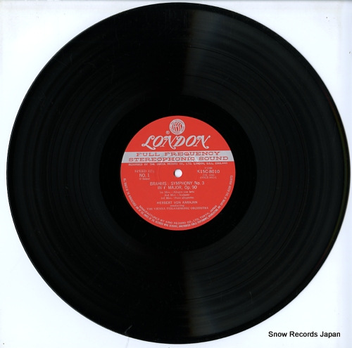 KARAJAN, HERBERT VON brahms; symphony no.3 in f major / tragic overture K15C8010
