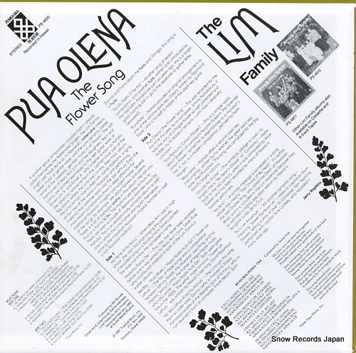 LIM FAMILY, THE pua olena the flower song PS4920