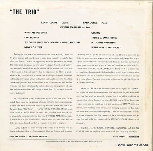 JONES, HANK the trio SOPU-14SY