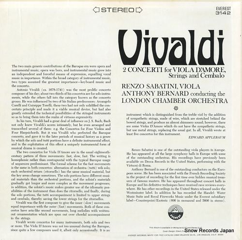 󥾡Хƥ vivaldi; 2 concerti for viola d'amore, strings and cembalo SDBR3142