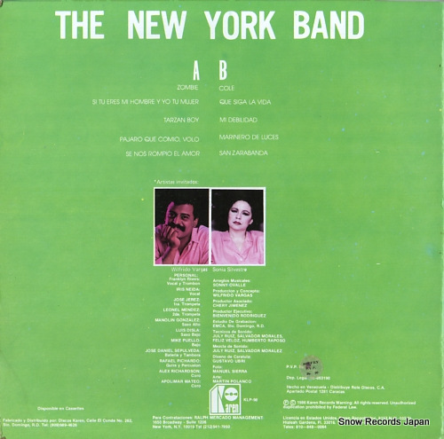 NEW YORK BAND, THE wilfrido vargas presenta KLP-98 - back cover