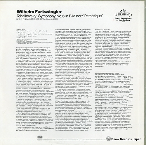 FURTWANGLER, WILHELM tchaikovsky; symphony no.6 in b minor / 