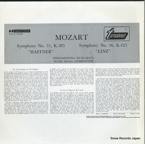 MAAG, PETER mozart; symphony no.35, k.385 