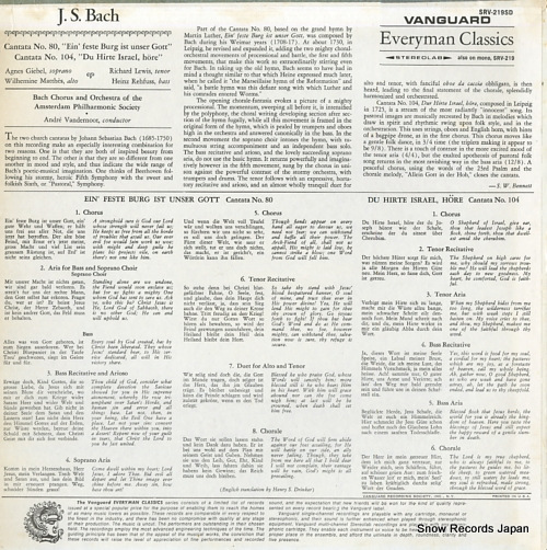 VANDERNOOT, ANDRE bach; cantata no.80 