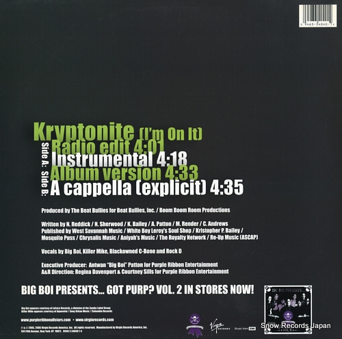 PURPLE RIBBON ALLSTARS kryptonite (i'm on it) 0946-334040-1-4 - back cover