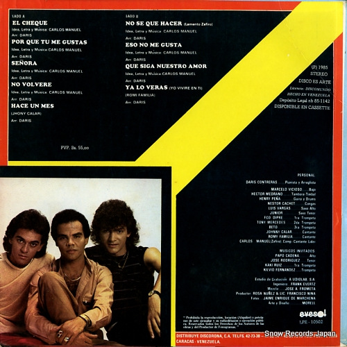 MANUEL, CARLOS el zafiro LPE-10502 - back cover