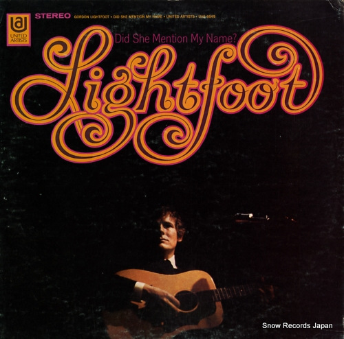 LIGHTFOOT, GORDON did she mention my name UAS6649 - front cover