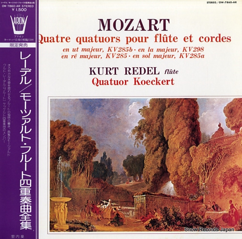 REDEL, KURT mozart; quatre quatuors pour flute et cordes OW-7860-AR