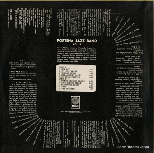 PORTENA JAZZ BAND vol.5 XT80029 - back cover