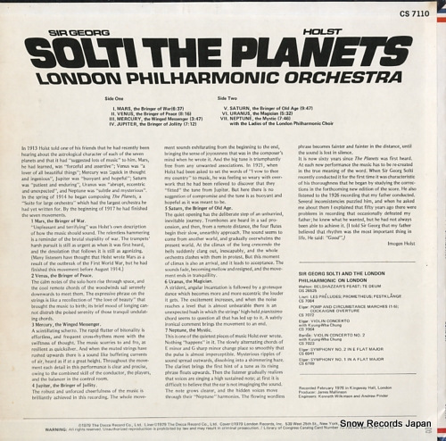 SOLTI, GEORG holst; the planets CS7110