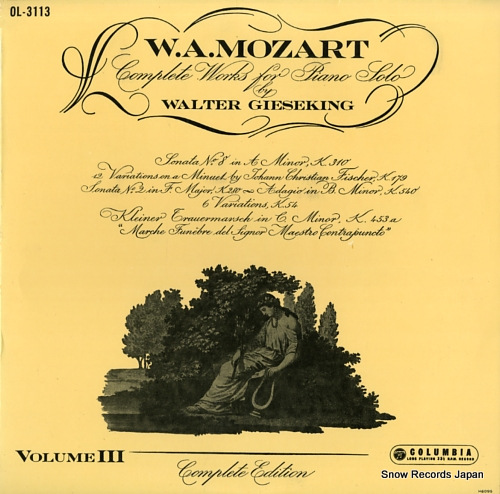 GIESEKING, WALTER mozart; complete works for piano solo / volume iii OL-3113