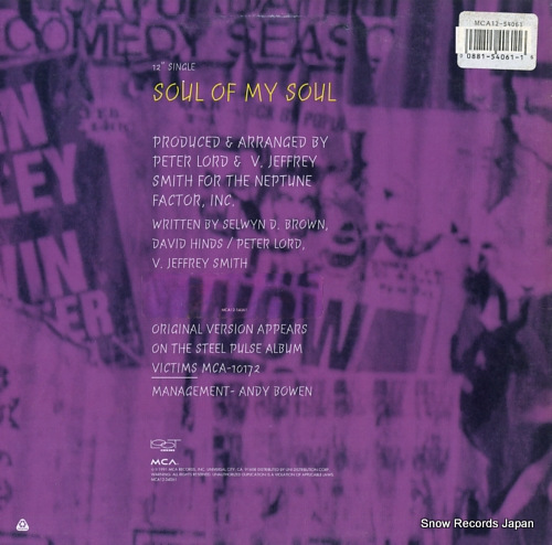 STEEL PULSE soul of my soul MCA12-54061 - back cover