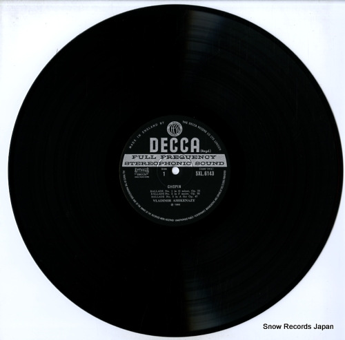 ASHKENAZY, VLADIMIR chopin; four ballades SXL6143