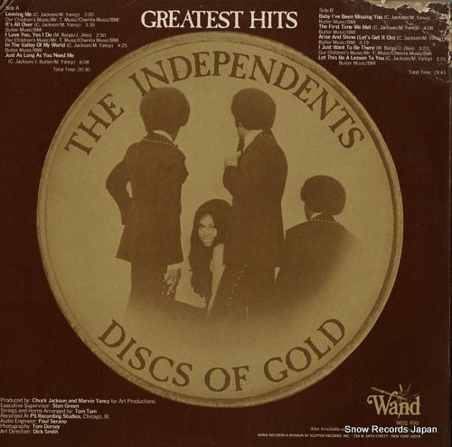 INDEPENDENTS, THE greatest hits / discs of gold WDS699 - back cover