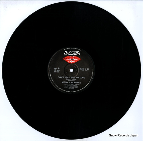 CRIDDELE, MARY don't hold back on love PASH1291 - disc