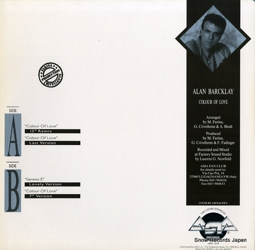 BARCKLAY, ALAN colour of love ARD1034 - back cover