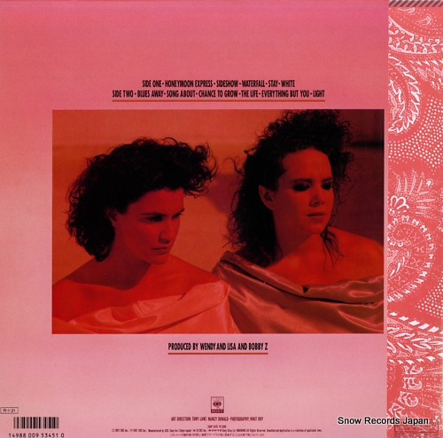 WENDY AND LISA wendy and lisa 28AP3415 - back cover