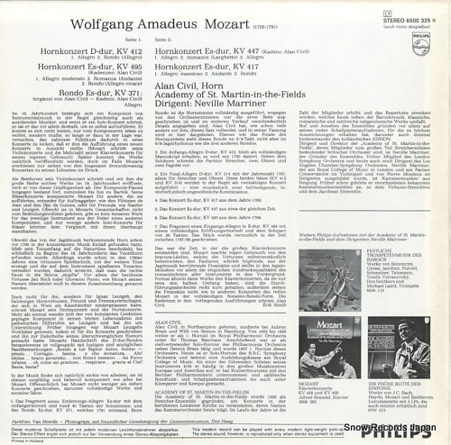 CIVIL, ALAN mozart; die 4 hornkonzerte 6500325