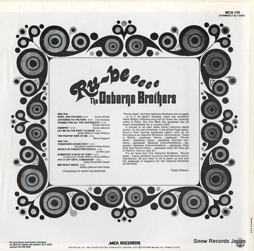 OSBORNE BROTHERS, THE ru-be eeee MCA-135 - back cover