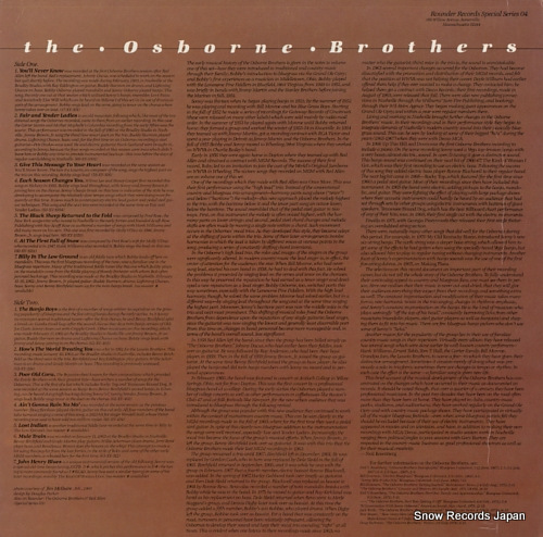 OSBORNE BROTHERS, THE the osborne brothers SS04 - back cover