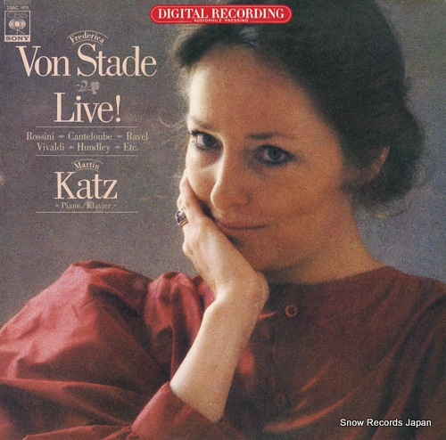 STADE, FREDERICA VON recital live! 28AC1411 - front cover