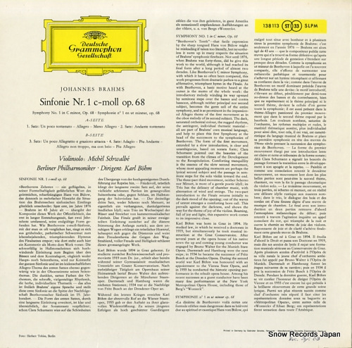 BOHM, CARL brahms; sinfonie nr.1 c-moll op.68 138113SLPM