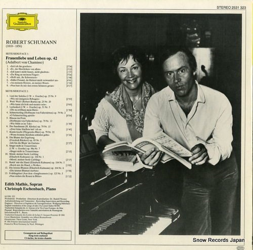 MATHIS, EDITH / CHRISTOPH ESCHENBACH schumann; frauenliebe und leben 2531323 - back cover